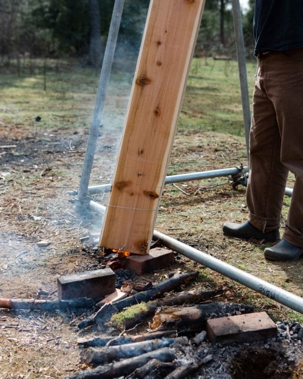 Traditional Japanese Yakisugi Shou Sugi Ban Burning