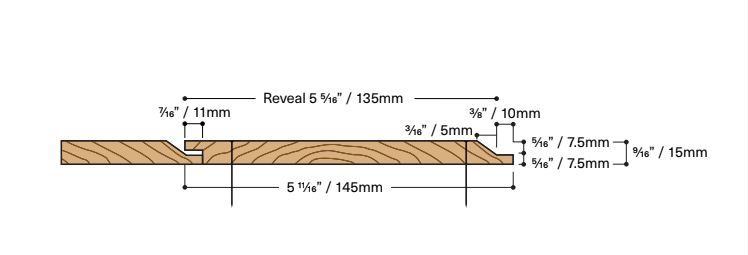 1x6 shiplap siding profile diagram