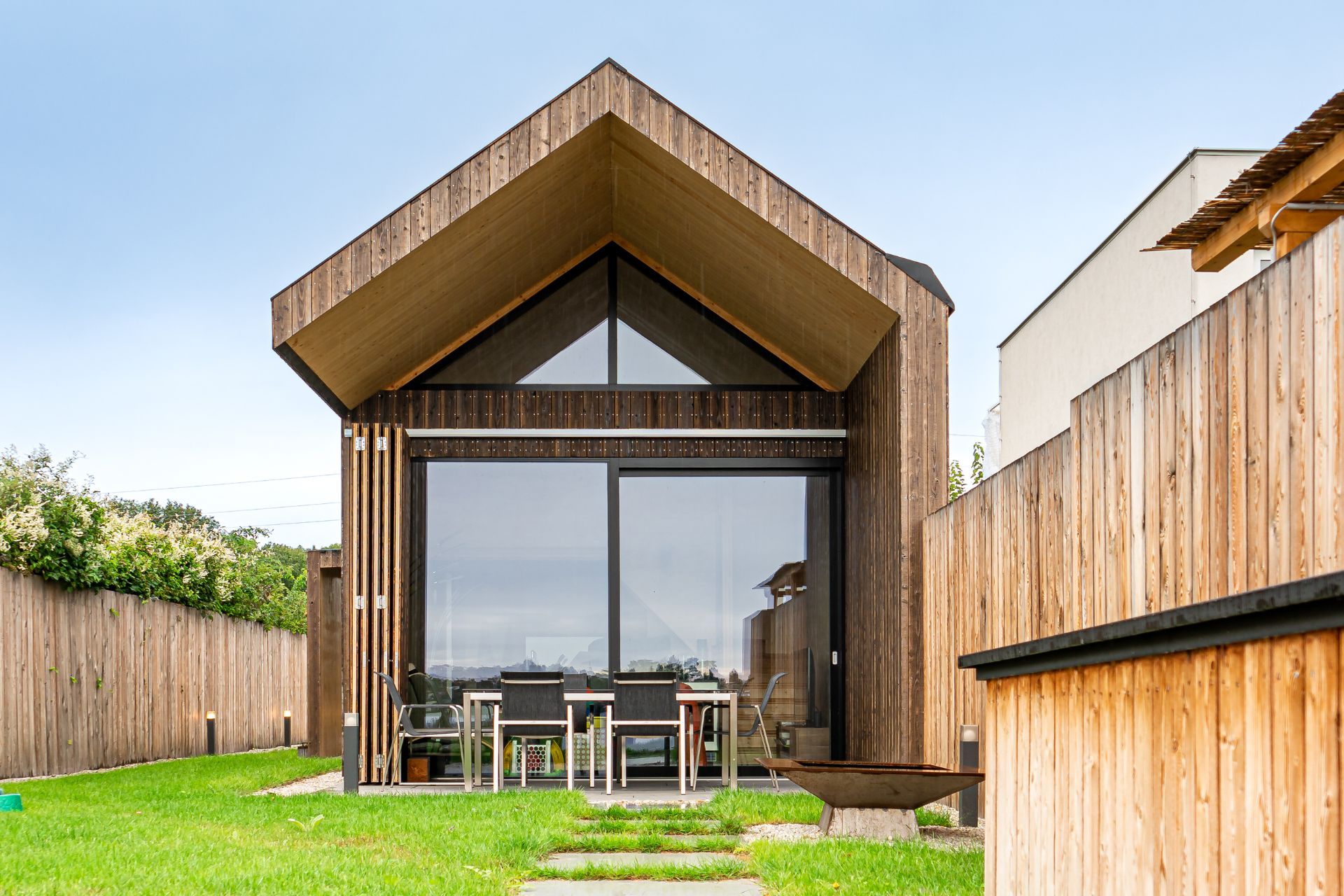 House in Burgenland, Austria. Gendai shou sugi ban siding in a transparent finish.