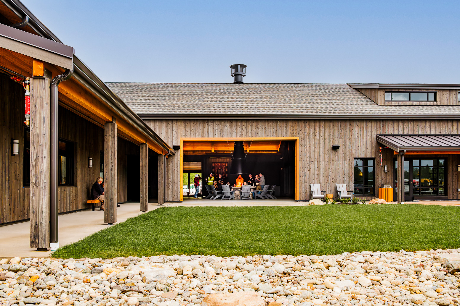 Clubhouse at Angel of the Winds RV Resort, clad in Gendai® Weathering Stain Silver