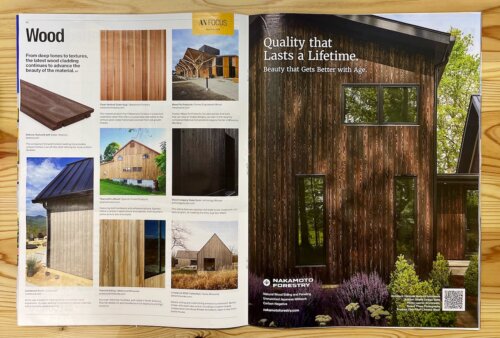 product image of Sugi Vertical Grain Unoiled as appearing in Architect's Newspaper